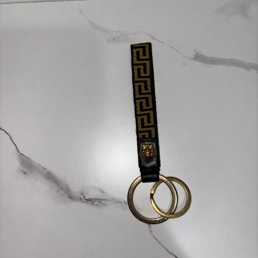 Versace Black and Gold Keychain